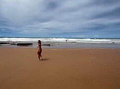 Friends strip bikinis on Bahia beach for guys