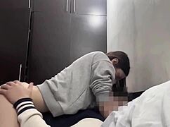 Horny 18 year old roommate rides hard cock passionately