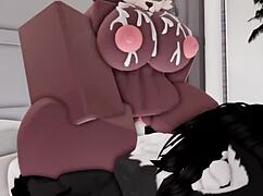 Hot furry girl in Roblox gets fucked