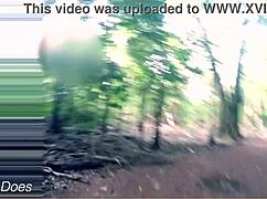 Wifey boldly flashes her big tits for a stranger in public.