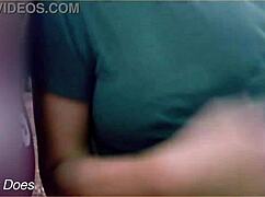 Wifey boldly flashes her big tits for a stranger in public.