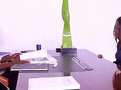 seductive pedicured babe gives blow and footjob