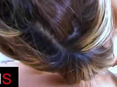 Why is the beautiful brunette girl getting fucked in the pussy with a cumshot?