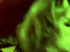 Big tits milf in bed with fishnets heels and lingerie