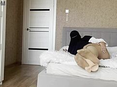 Arab Khalifa in STOCKINGS GIVES JERK OFF INSTRUCTIONS to STEPSON