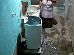 stepmom feels exposed shaving under hidden camera watch.