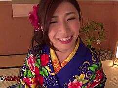 seductive kimono-clad milf ayumi shinoda pleasures with passionate bj & more... oops, i mean fingering too