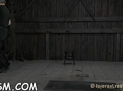 Tied Up Brunette Slave Gratifies Her Tits With Toys in BDSM Session