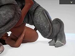 wild life - black big ass big tit milf jadeen gets pussy destroyed and fucked by rhinoman