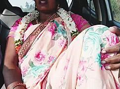 indian housewife cheats in car with telugu dirty talks during intense sex and orgasm