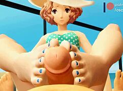 Intense Emotions on Okumura Beach During Footjob Session