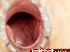 sexy milf in nurse uniform bizarre self exam