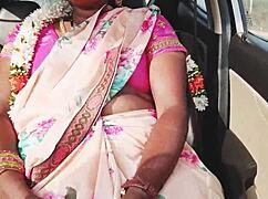 indian housewife cheats in car with telugu dirty talks during intense sex and orgasm