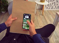 Secretary eagerly blows the boss's big cock to land the job, riding and deepthroating in pov 😈💦