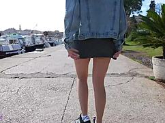 Romantic walk with vibrator in pussy controlled remotely.