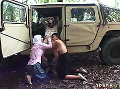 In a secluded spot, an Arabic doctor experiences his first time with a hot dance in the room