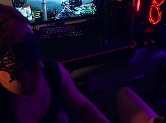 My roommate saw me playing video game but wanted dick in pussy