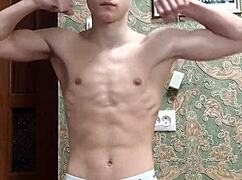 flex skinny boy in underwear