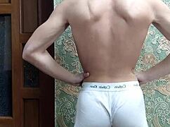flex skinny boy in underwear