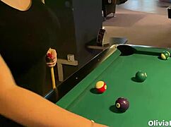 Pool game turns into slutty blowjob in public toilet