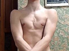 flex skinny boy in underwear