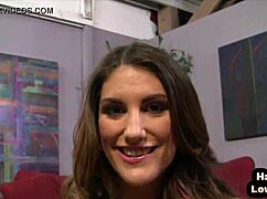 brunette babe teases in pov