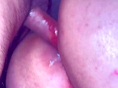 latina teen doggy fucks on her period