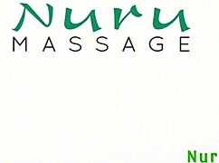 Petite blonde teen prepares client for nuru massage