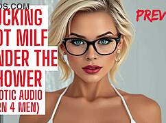 wanna feel this hot milf's pussy creampie you hard in steamy shower?