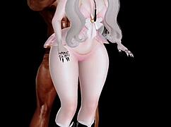 I watch that big black cock stretch her tight teen pussy