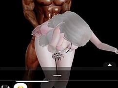 I watch that big black cock stretch her tight teen pussy