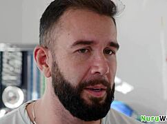 Petite blonde teen prepares client for nuru massage