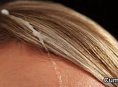 sexy idol gets cumshot on her face swallowing all the spunk