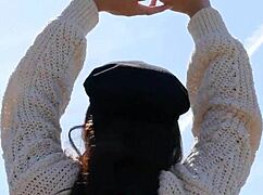 look at all natural milf alexandra belle's perfect small tits outdoors