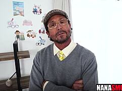 Intense threesome blowjob and fucking with step granny and step grandpa