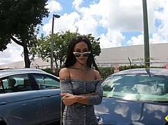 oh damn roadside guy pounds this hot pierced latina's tight pussy doggystyle in garage