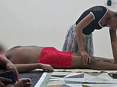 Happy Ending Massage Right In Front Of Stepsis!