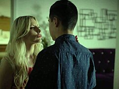 her horny milf mom gropes her big tits watching us doggystyle bang