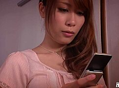 Rika Aiba's hairy pussy stretched by thick dick pounding