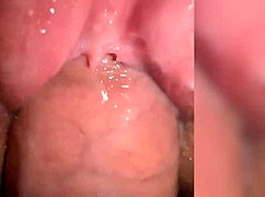 he slides deep into her juicy pussy close up until cum fills it completely