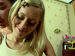 Blonde Teases Facial Creampie