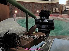 Pool fuck turns horny trio big ass cumshot roleplay