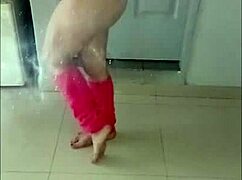 Think you can resist this juicy latina milf in the bathroom?