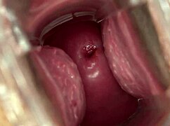 mia austin spreads wide with speculum for close up pussy exam