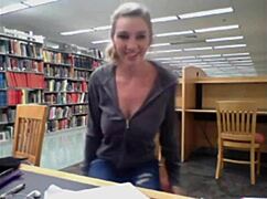 Sexy bookworm girlfriend masturbates on webcam in library part two