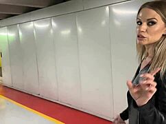 blonde slut hints at public swallow thrill