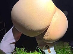 wife bends over big ass for sneaky doggystyle pounding at public campsite