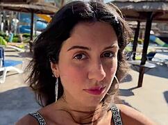 public pickup babe does doggystyle for cash then cumwalk with facial! 💦👣