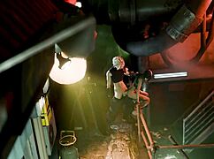 Petite burglar fantasy thief strokes massive cock in sneaky handjob heist