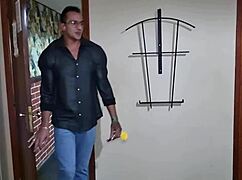 athletic latina with big tits and tattoos gets ass SPANKED during intense fitness workout